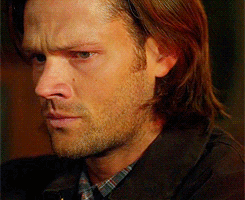 the-winchesters-boo:  CAN WE TALK ABOUT THIS GIF FOR ONE FRICKING MINUTE? THIS IS RIGHT AFTER DEATH TELLS SAM ITS AN HONOR TO BE COLLECTING HIM HIS WHOLE LIFE SAM HAS BEEN THINKING HE ISN’T CLEAN, BECAUSE THERE IS DEMON BLOOD IN HIS VEINS, BECAUSE HE