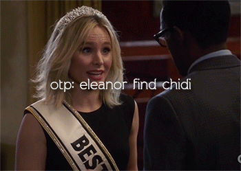 dxvidduchovny:eleanor and chidi: according to tumblri’m rooting for you guys