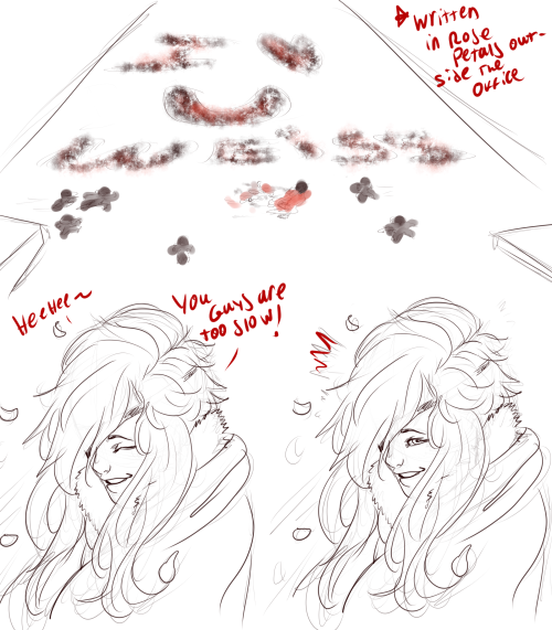 jen-iii:  I got bored so I doodled a Future AU comic when Ruby leaves a big rose petal message outside Weiss’s office because shes a big dumb dork : D 