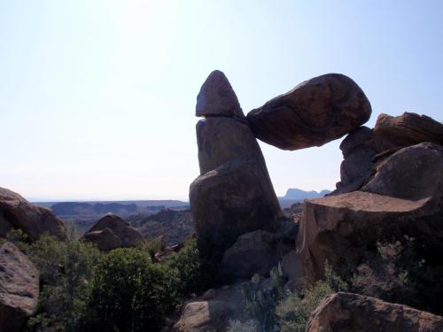 Balanced rock and the Chisos Mountains in Big Bend&hellip;The first photo shows a formation in the p