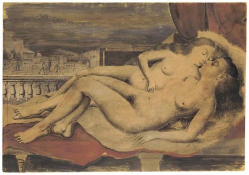 Paul Delvaux (1897-1994). Les deux amies.