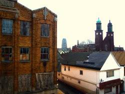 cazcreek:  Rooftop view with Buffalo Central Terminal in the distance. East Side of Buffalo NY, 2014