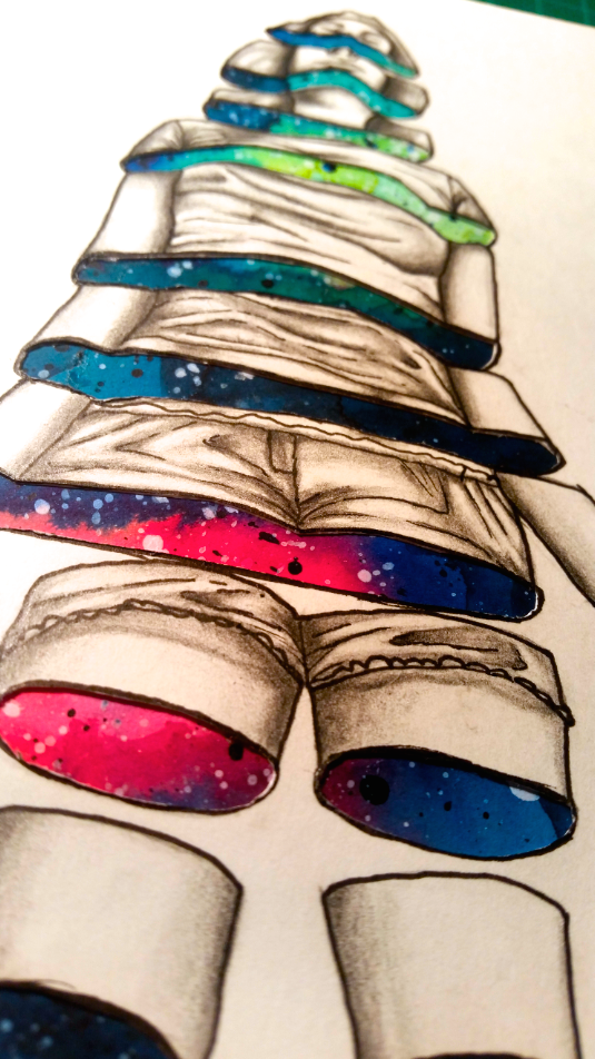 beastly-art:In pieces. Mixed media on paper.I just love the shit out of this