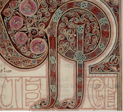 openmarginalis:Detail of "Page with Chi Rho monogram from the Gospel of Matthew in the Lindisfa