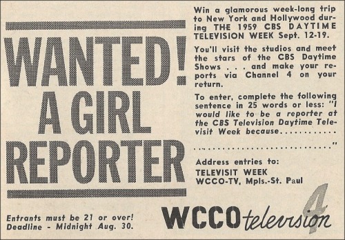 Wanted ad, 1959