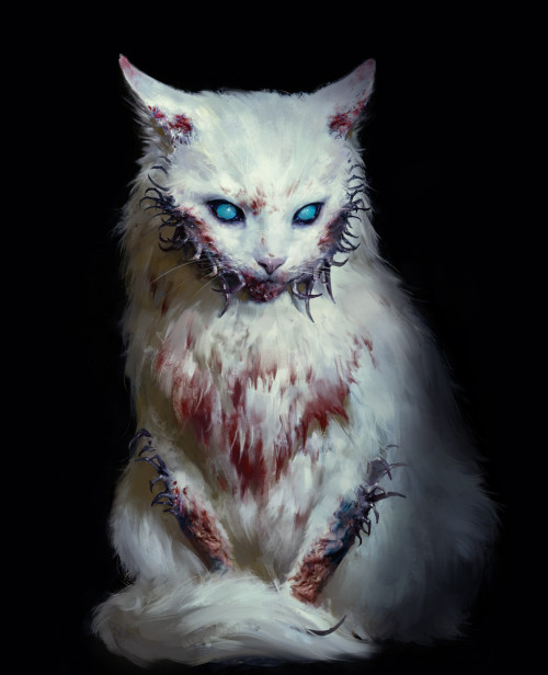 ex0skeletal-undead:Cats by Vetarmora This artist on Instagram