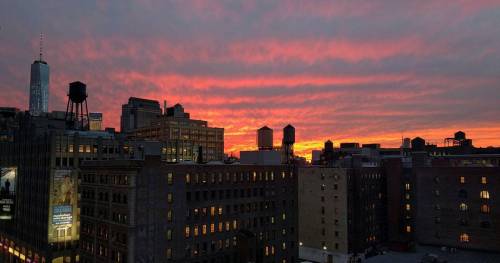 That time of day again. #nofilter #ItReallyLookedLikeThat #sunset #soho #NYC #officeview #GoldenHour #clouds