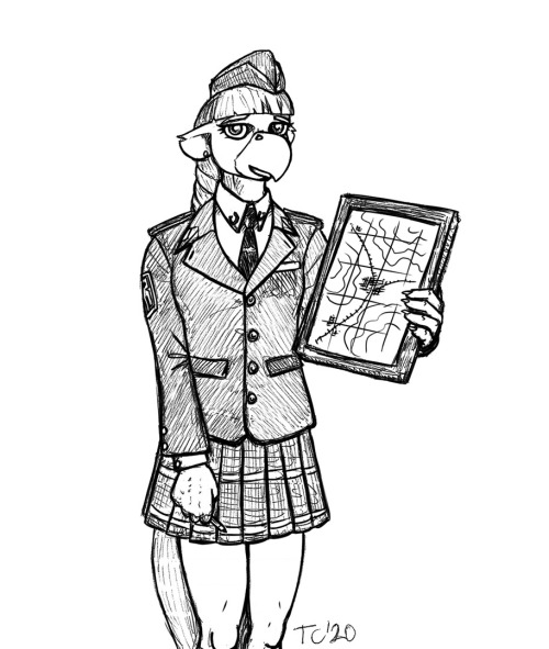 Sketchpad 442: Navigation PresentationCadet Mayfaire reviews her flight map during academy trai