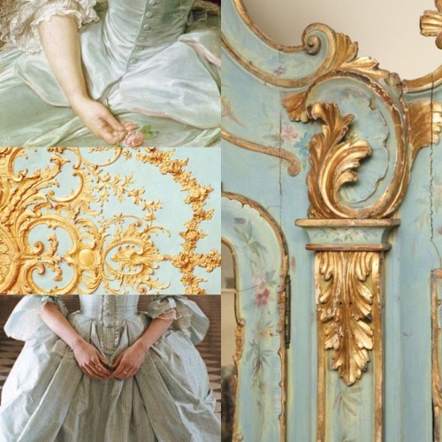 day-and-moonlightdreaming: Rococo: pastel colors, rocaille and gold!