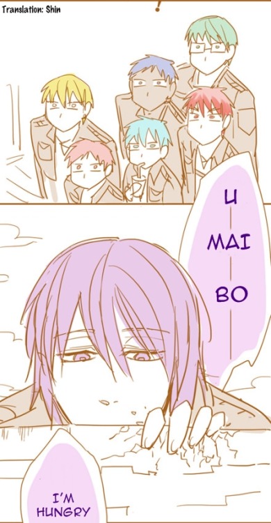 irisviel-yukinashin:   KnB Crossover Shingeki no Kyojin~ YES this AU please!!!  Originally by 小黑豹 