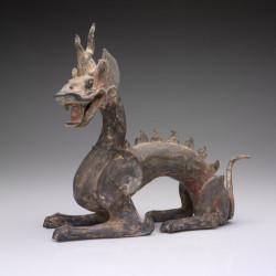 boriken80:  Dragon Unknown artist, Chinese, 400-600 CE Earthenware with traces of polychromy  While drawings and paintings of dragons have long been made across East Asia, this work is an unusual early example of a dragon in sculpted form. The beast’s