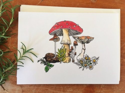 Mushrooming Note Card Pack //DocR0cketArt