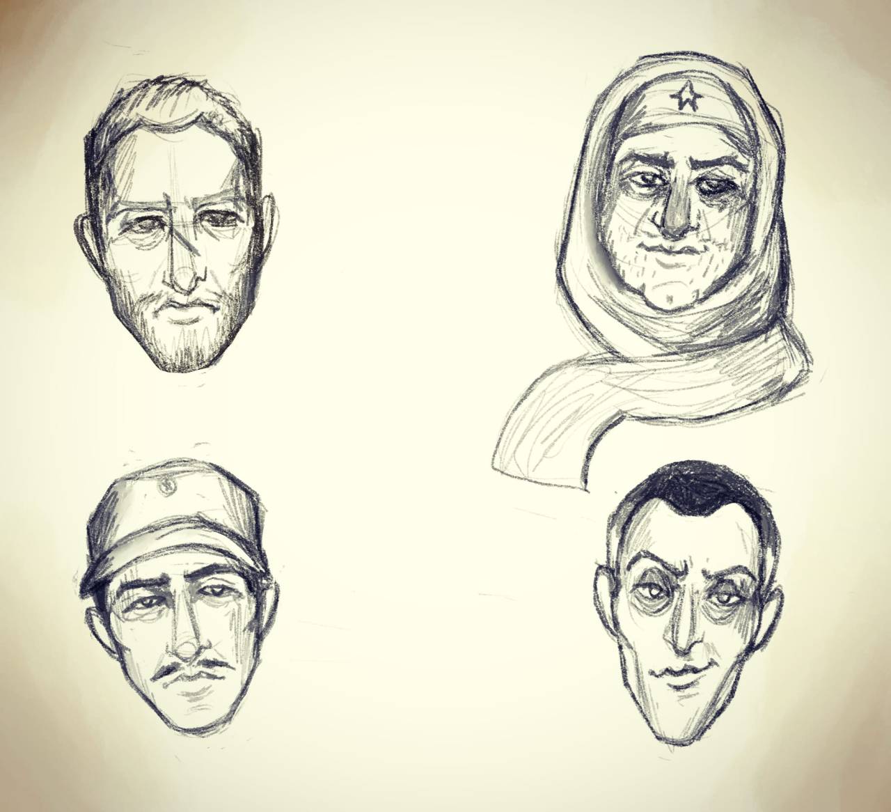 Sketched up some dear old friends of mine from memory today #cod zombies#codz #call of duty  #call of duty zombies #tank dempsey#nikolai belinski#takeo masaki#edward richtofen#aether crew#ultimis crew#treyarch#digital art#yeah #been playing this shit since 2010 booooooooi  #also treyarch hire me im begging you
