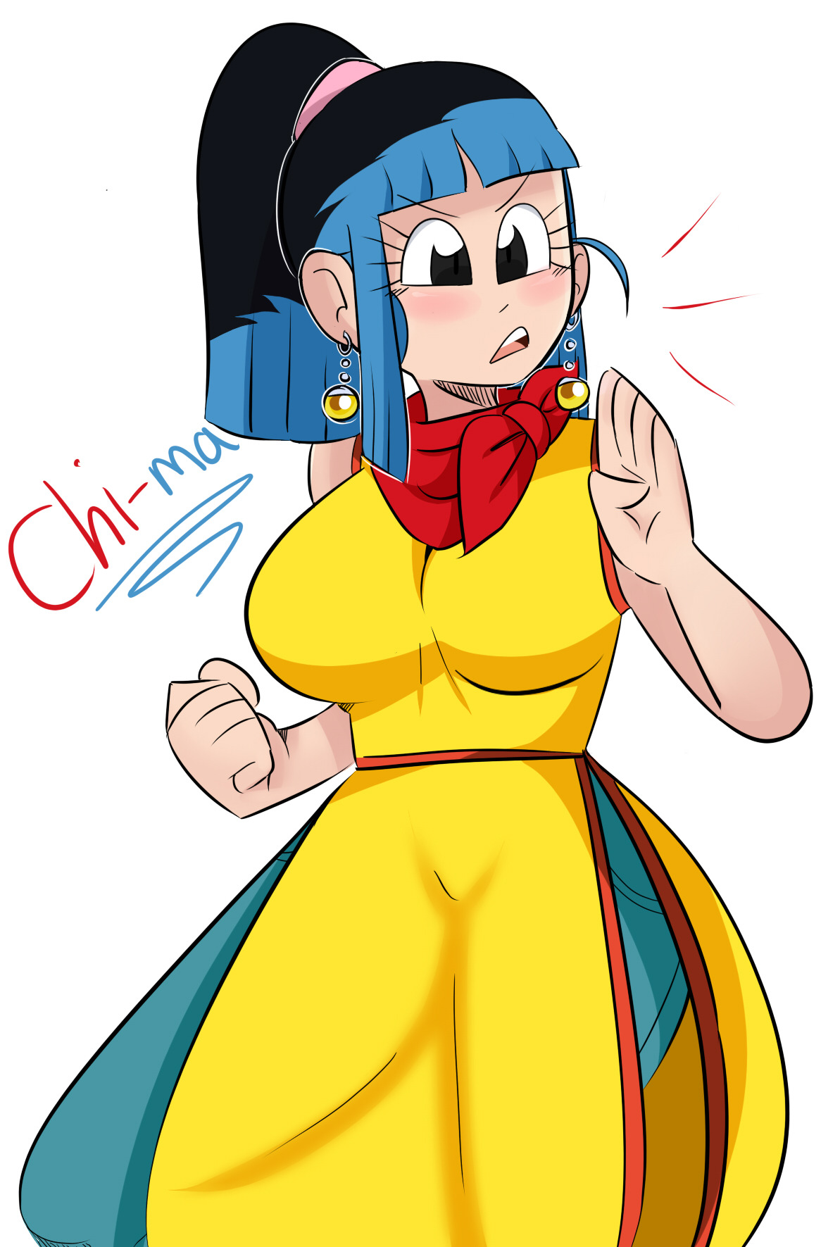 bungee-gumu: chi chi and bulma fusion with potara earrings My twitter  Chi-ma&hellip;..now