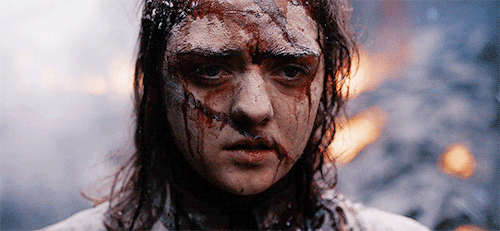 natalieedormer:Game of Thrones employs a strong sense of symbolism in this scene. Arya is riding off