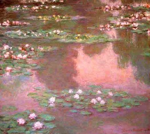 goodreadss:  Water Lilies, Pink - Claude Monet 