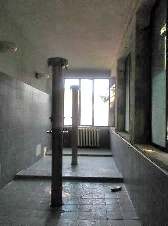 The men’s shower at the Villa Francescatti Youth Hostel in Verona, Italy.The hostel serves lot