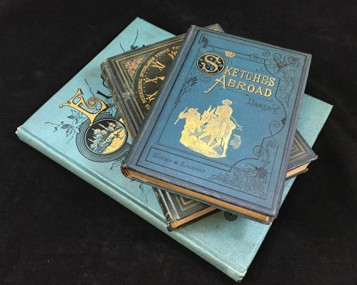 Enjoy these bindings from the late 19th century and early 20th century! These books are travelogues 