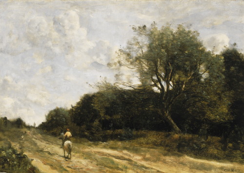 Le cavalier sur la route = The Rider on the RoadCamilleCorot (French; 1796–1875)1860–5Oil on canvasC