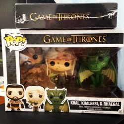 rissadventures:  Better late than never lol… Christmas presents from @aergonaut :D the limited pop funkos for Dany and Rhaegal!! (and 2nd season blurays) #gameofthrones #popfunko  ohhh my god, where did they get this from???
