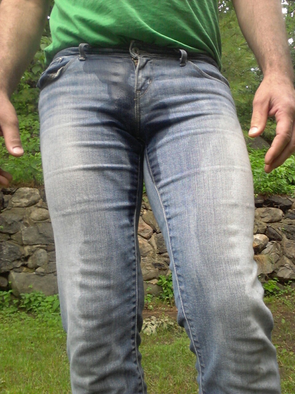 bgroovymike: ipmypantz:  These jeans have been pissed about a dozen times. faggot