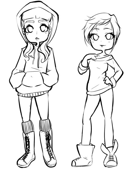 A++ to anyone who figures out who&rsquo;s who before I color these; all EAH girls, wearing cloth