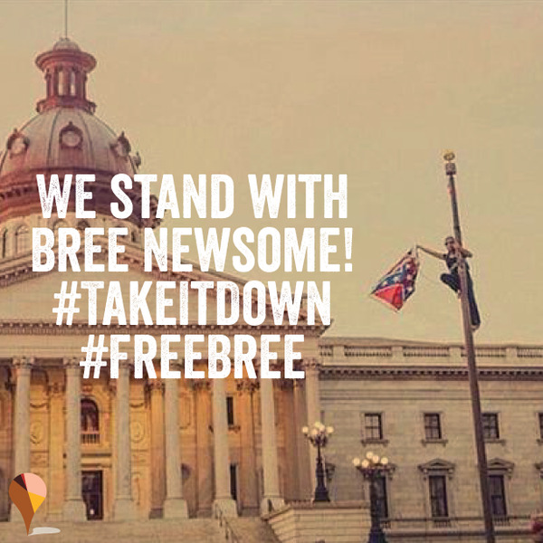 lejacquelope:  Bree Newsome takes down the Confederate flag in Charleston, South