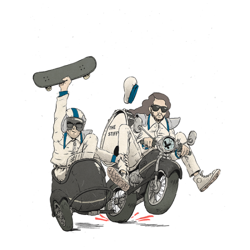 maxprentisvisual: Did some illustrations of Australian musicians and their dream wheels, super fun t