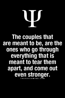 I Don&Amp;Rsquo;T Believe In Meant To Be, But Other Than That This Fits Us.