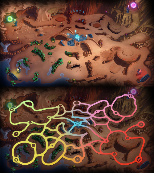 leaguesbottombitch: LoL Map - Shurima Desert by ~sunnykoda This is really cool and I like the idea o