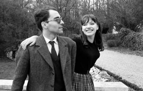 ahoradote:Jean-Luc Godard and Anna Karina photographed by Giancarlo Botti at Jean-Claude Brialy&rsqu