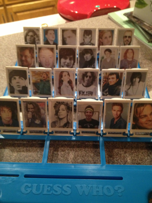 nothingventurednothinglearned:  fuckme-1direction:  nothingventurednothinglearned:  playing the world’s best game of guess who  What is this and where can I buy it.  we printed photos off the internet…   That’s an interesting way of playing