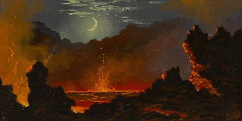 aloneandforsakenbyfateandbyman:Portraits of Kilauea Volcano by Jules Tavernier (1844-1889) Tavernier