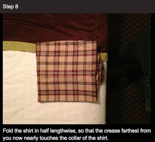 lifemadesimple:  How to fold your Shirt Helpful in keeping shirts smart and tidy for the weekend