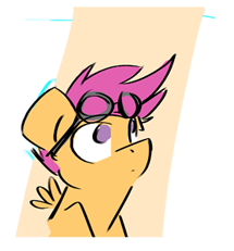 ponylooper:  frokus:  I don’t know, I’ve just never uploaded multiple pictures to tumblr and I was testing it out to see how a comic format would look.  So here, have Scootaloo being “so ready” for something that is most likely reckless and dangerous