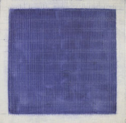 mentaltimetraveller: Agnes Martin, Untitled, 1960, Oil on linen, 12 × 12&quot;