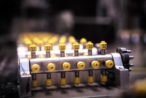 Awesome picture of the LEGO production line #lego #factory #minifig