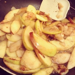 Brown sugar cinnamon apples. Good as a topping