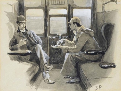 Original gouache and Watercolor drawing for Arthur Conan Doyle&rsquo;s Sherlock Holmes story &ldquo;