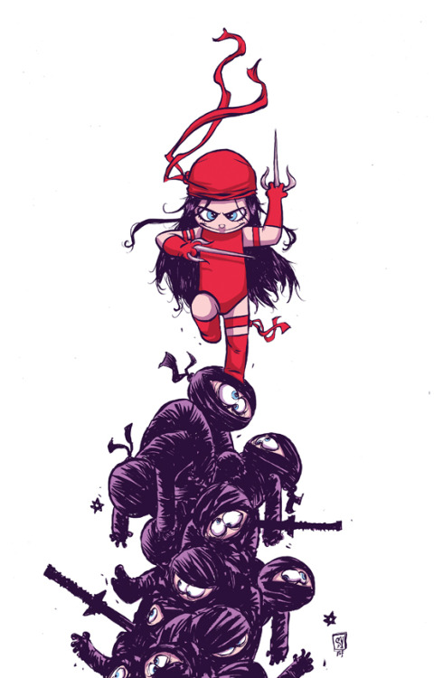 marvelentertainment:  Check out the Skottie Young variants for the first issues of the Hulk, Elektra, and Iron Fist comic books out in April!