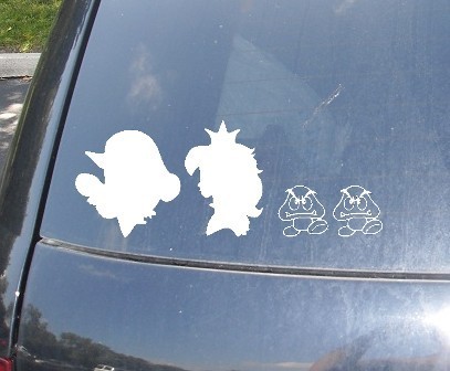 otlgaming:  MARIO FAMILY DECALS FOR YOUR CAR Epic Family Decals (formerly Kelly Creations