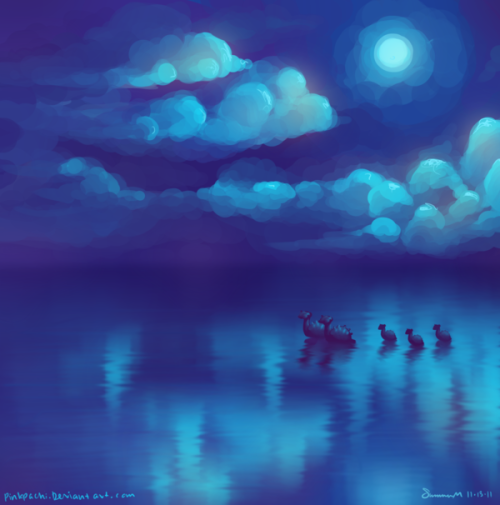 alternative-pokemon-art:  ArtistA picture that makes me feel calm by request. If you’re looking for calming pictures, I highly suggest that you check out my “underwater” and “Dragonair” tags.  Filhote de lapras é laprinhas?!?