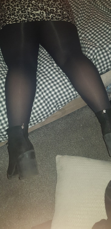 lickmywife69: Love my wife in tights and ankle boots