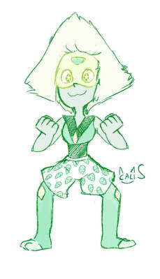 thefrenchracoonsblog:  First post of 2016 guys ! And oh boy Steven Bomb 4 was awesome !  My baby is finally a part of Crystal Gems ! And I’ve got to say that those shorts do suit her well, I had to draw her like that xD  But we also got not one, but