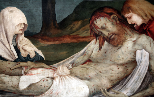 Matthias Grünewald - Lamentation (c. 1510).Detail from Nikolaus of Haguenau &amp; Matthias 