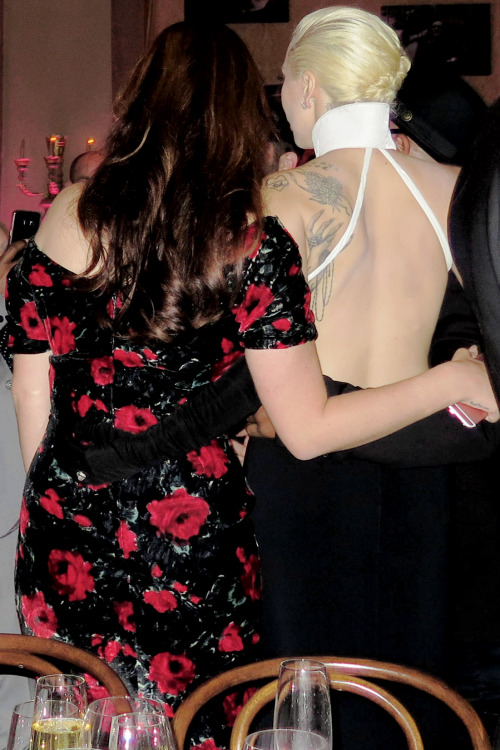 gagasgallery:  Lady Gaga and Lana Del Rey attend the Weinstein Company Pre-Oscar Dinner In Beverly Hills, CA. 2.27.16