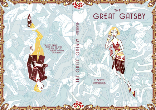 mariealbertine:meedean:meedean:Finally finished my book cover for The Great Gatsby! Aside from the f