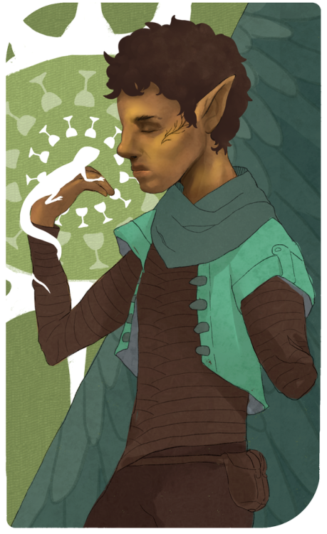 elepine:  Julian “Grouse” Lavellan as Page of Cups drawn for @3jarsofbees for the art/fi