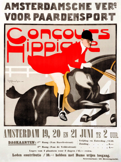 RAEMAECKERS, Louis. Amsterdamsche Vereniging Voor Paardensport, Concours Hippique, c. 1910s by Hallo