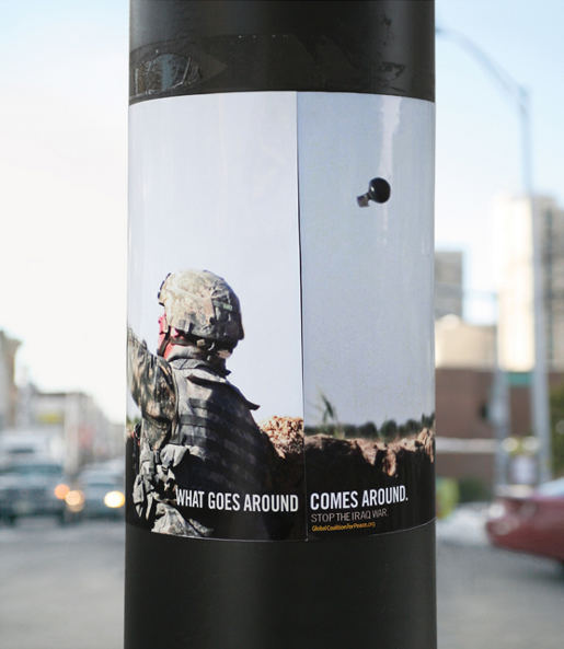 jewist:  Four posters were designed to wrap around poles, campaigning for an end